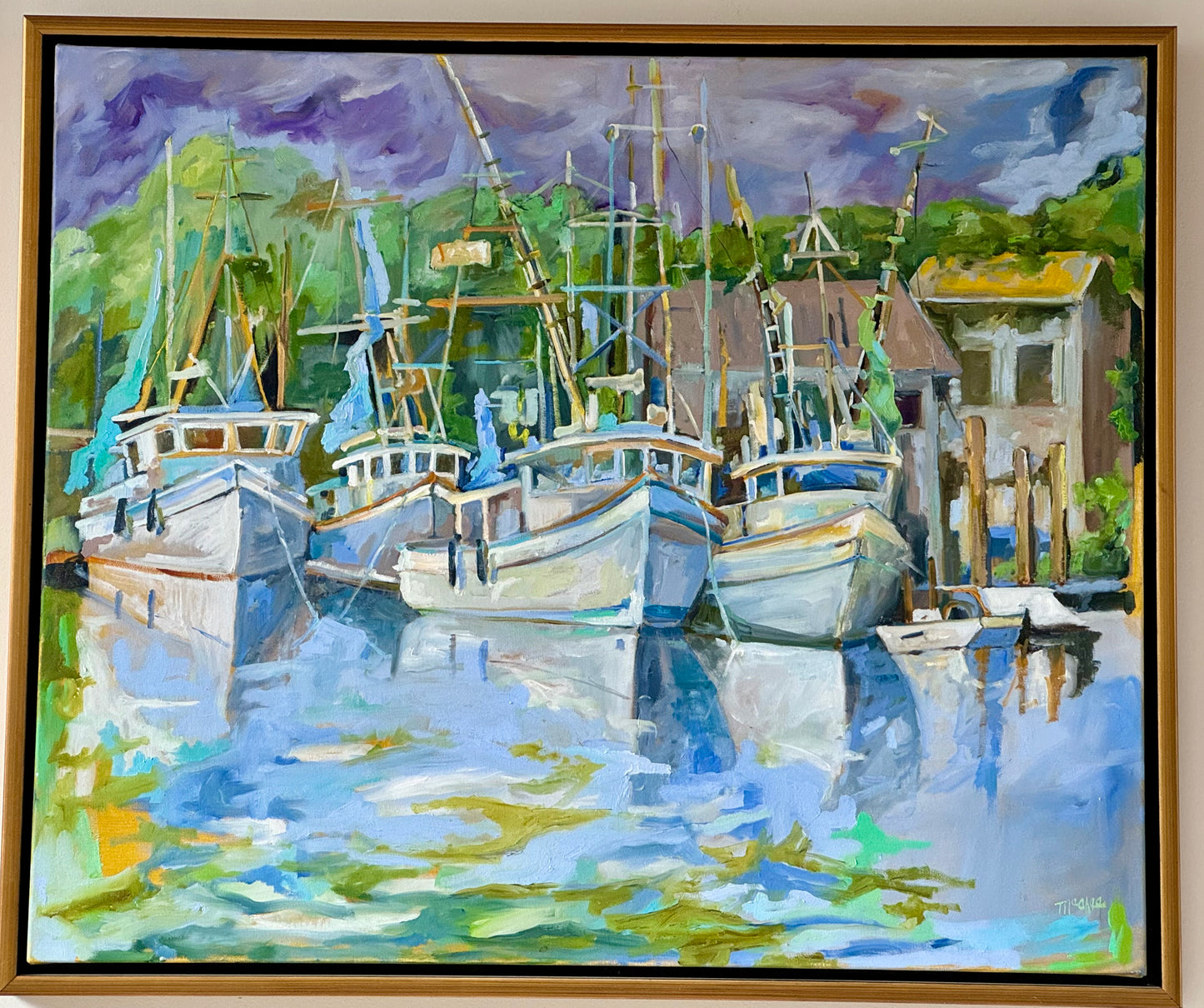 "Shrimp Boat Dock", 38 x 32