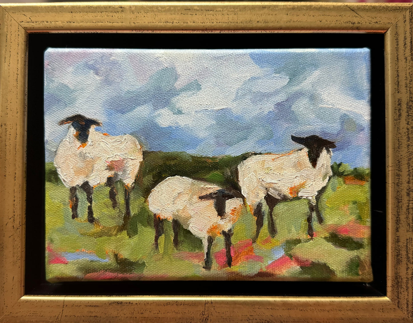 "Three Little Sheep", 9 x 7